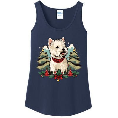 Xmas West Highland White Terrier Santa On Christmas Westie Ladies Essential Tank