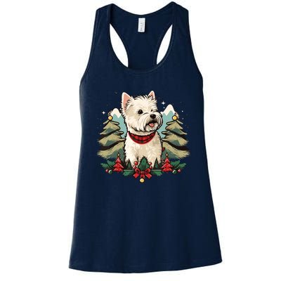 Xmas West Highland White Terrier Santa On Christmas Westie Women's Racerback Tank