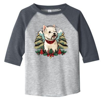 Xmas West Highland White Terrier Santa On Christmas Westie Toddler Fine Jersey T-Shirt