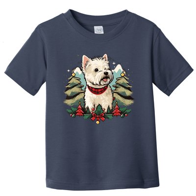 Xmas West Highland White Terrier Santa On Christmas Westie Toddler T-Shirt