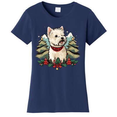 Xmas West Highland White Terrier Santa On Christmas Westie Women's T-Shirt