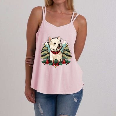 Xmas West Highland White Terrier Santa On Christmas Westie Women's Strappy Tank