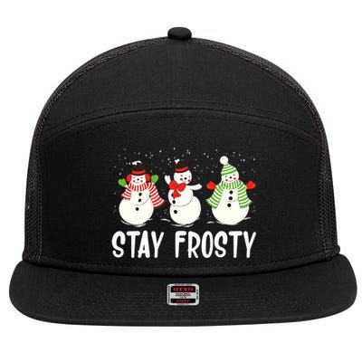 Xmas Winter Snowman Christmas Sweater Gifts 7 Panel Mesh Trucker Snapback Hat