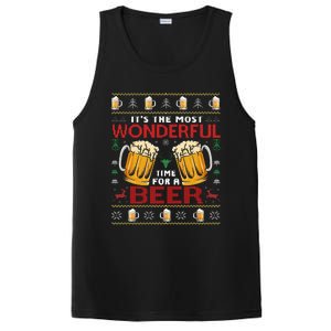 Xmas Wonderful Time For A Beer Ugly Christmas Sweaters  PosiCharge Competitor Tank