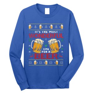 Xmas Wonderful Time For A Beer Ugly Christmas Sweaters  Long Sleeve Shirt