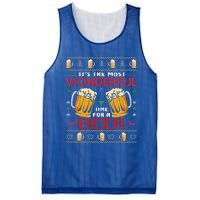 Xmas Wonderful Time For A Beer Ugly Christmas Sweaters  Mesh Reversible Basketball Jersey Tank