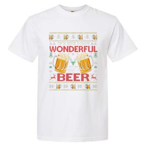 Xmas Wonderful Time For A Beer Ugly Christmas Sweaters  Garment-Dyed Heavyweight T-Shirt