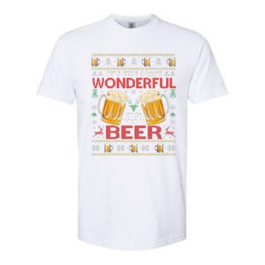 Xmas Wonderful Time For A Beer Ugly Christmas Sweaters  Softstyle CVC T-Shirt