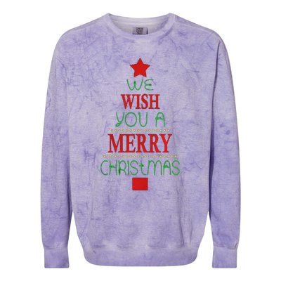 Xmas We Wish You A Merry Christmas Santa Gift Colorblast Crewneck Sweatshirt