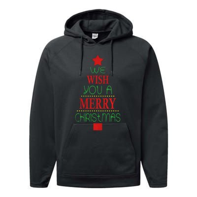 Xmas We Wish You A Merry Christmas Santa Gift Performance Fleece Hoodie