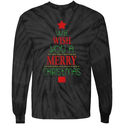 Xmas We Wish You A Merry Christmas Santa Gift Tie-Dye Long Sleeve Shirt