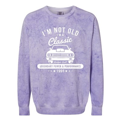 Year 1991 Car 31 Years Old Colorblast Crewneck Sweatshirt