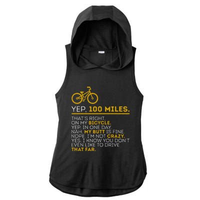 Yep 100 Miles Bike Cycling Humor Cyclist Bicycle Riding Love Ladies PosiCharge Tri-Blend Wicking Draft Hoodie Tank