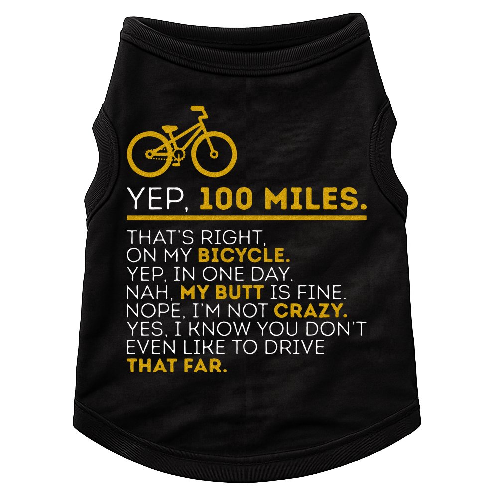 Yep 100 Miles Bike Cycling Humor Cyclist Bicycle Riding Love Doggie Tank