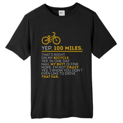 Yep 100 Miles Bike Cycling Humor Cyclist Bicycle Riding Love Tall Fusion ChromaSoft Performance T-Shirt