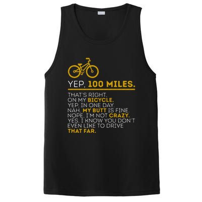 Yep 100 Miles Bike Cycling Humor Cyclist Bicycle Riding Love PosiCharge Competitor Tank