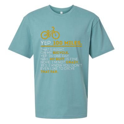 Yep 100 Miles Bike Cycling Humor Cyclist Bicycle Riding Love Sueded Cloud Jersey T-Shirt