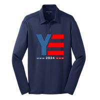 Ye 2024 For President Silk Touch Performance Long Sleeve Polo