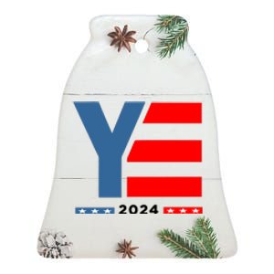 Ye 2024 For President Ceramic Bell Ornament