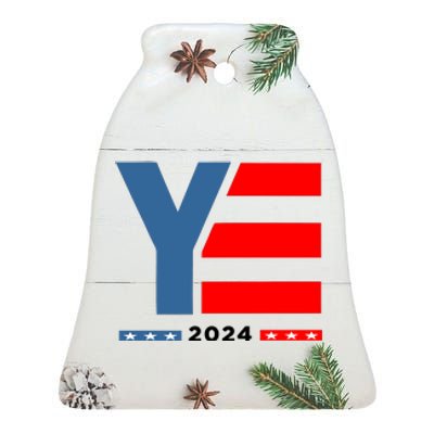 Ye 2024 For President Ceramic Bell Ornament