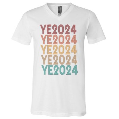 Ye 2024 Kanye For President Retro V-Neck T-Shirt