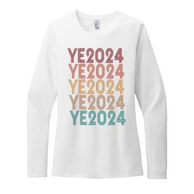 Ye 2024 Kanye For President Retro Womens CVC Long Sleeve Shirt