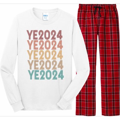 Ye 2024 Kanye For President Retro Long Sleeve Pajama Set