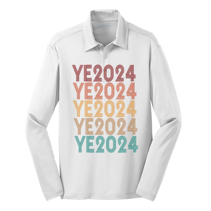 Ye 2024 Kanye For President Retro Silk Touch Performance Long Sleeve Polo