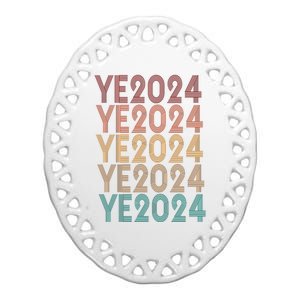 Ye 2024 Kanye For President Retro Ceramic Oval Ornament