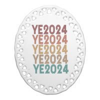 Ye 2024 Kanye For President Retro Ceramic Oval Ornament