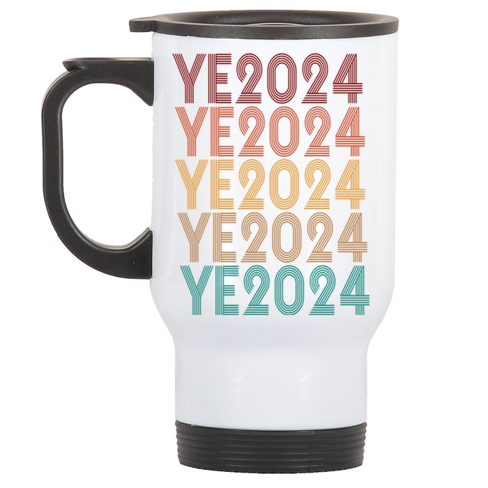 Ye 2024 Kanye For President Retro Stainless Steel Travel Mug