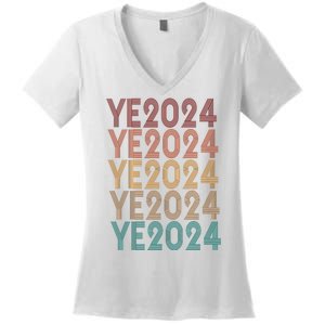 Ye 2024 Kanye For President Retro Women's V-Neck T-Shirt