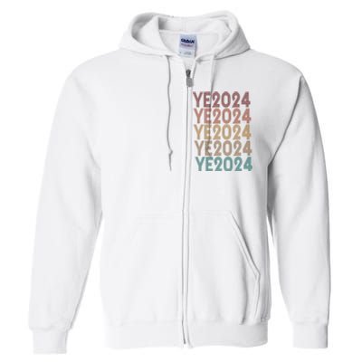 Ye 2024 Kanye For President Retro Full Zip Hoodie