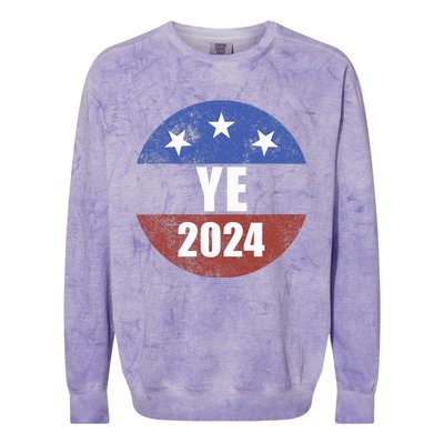 Ye 2024 Ye For President 2024 Ye 2024 Colorblast Crewneck Sweatshirt