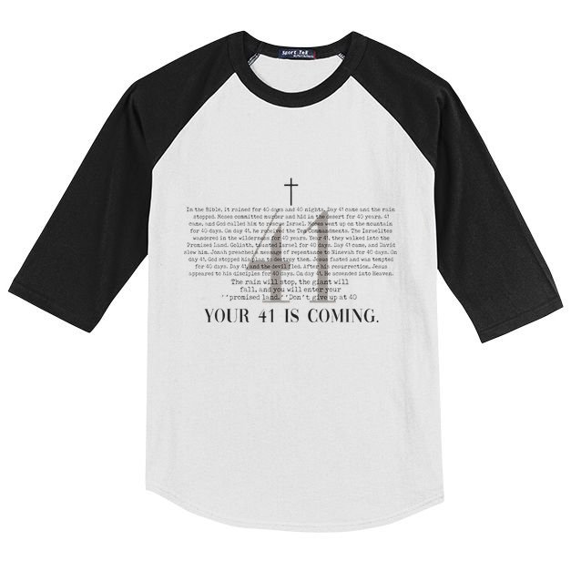 Your 41 Is Coming Christian Kids Colorblock Raglan Jersey