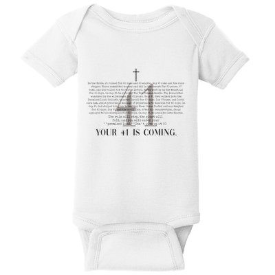 Your 41 Is Coming Christian Baby Bodysuit