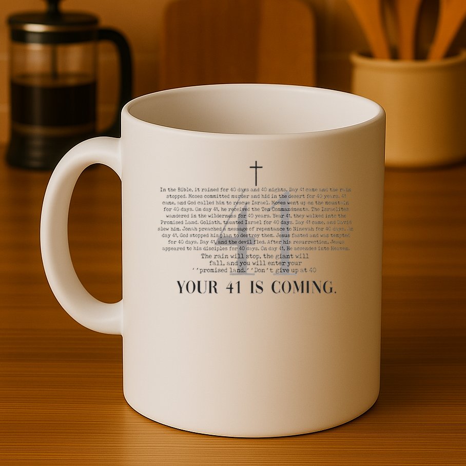 Your 41 Is Coming Christian Mug