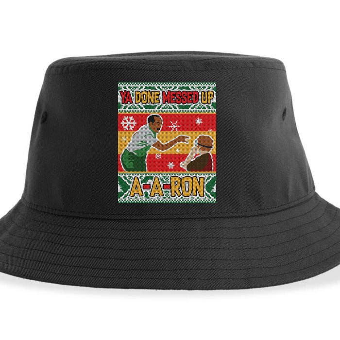 Ya Done Messed Up A-A-Ron Ugly Christmas Sustainable Bucket Hat