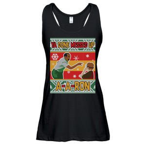 Ya Done Messed Up A-A-Ron Ugly Christmas Ladies Essential Flowy Tank