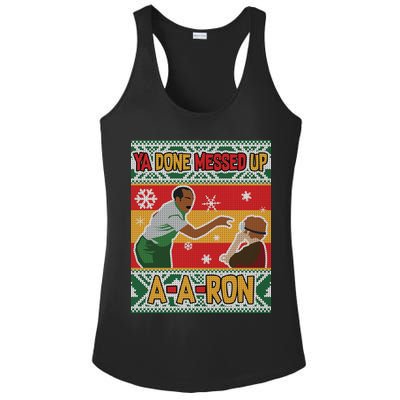 Ya Done Messed Up A-A-Ron Ugly Christmas Ladies PosiCharge Competitor Racerback Tank