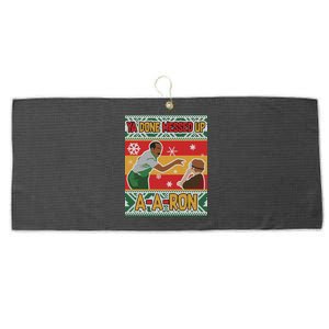 Ya Done Messed Up A-A-Ron Ugly Christmas Large Microfiber Waffle Golf Towel