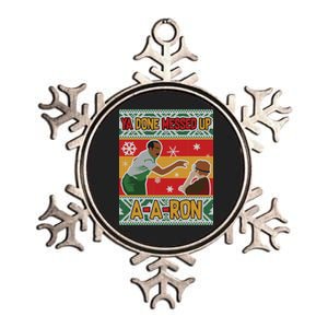 Ya Done Messed Up A-A-Ron Ugly Christmas Metallic Star Ornament