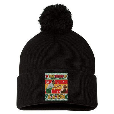 Ya Done Messed Up A-A-Ron Ugly Christmas Pom Pom 12in Knit Beanie