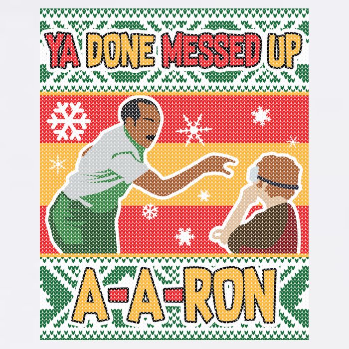 Ya Done Messed Up A-A-Ron Ugly Christmas Garment-Dyed Sweatshirt