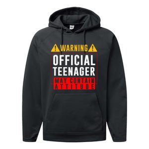 You Are 13 Sign Warning Nager Performance Fleece Hoodie