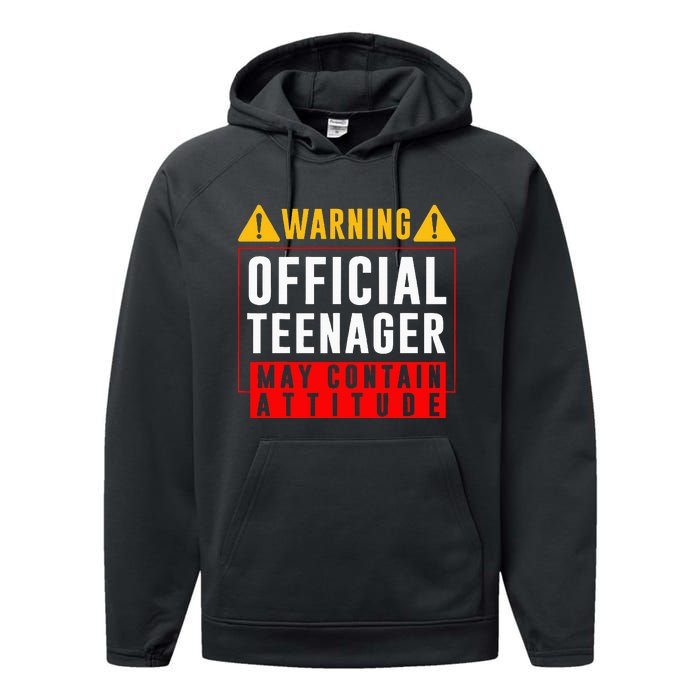 You Are 13 Sign Warning Nager Performance Fleece Hoodie