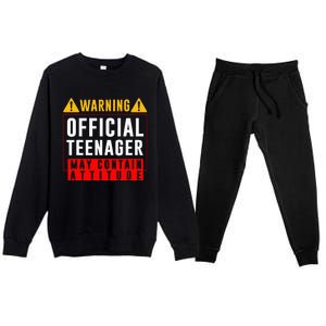 You Are 13 Sign Warning Nager Premium Crewneck Sweatsuit Set