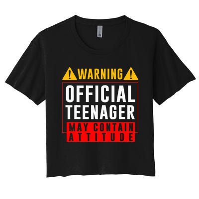 You Are 13 Sign Warning Nager Women's Crop Top Tee