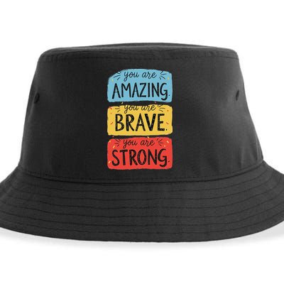 You Are Amazing Brave Strong Sustainable Bucket Hat