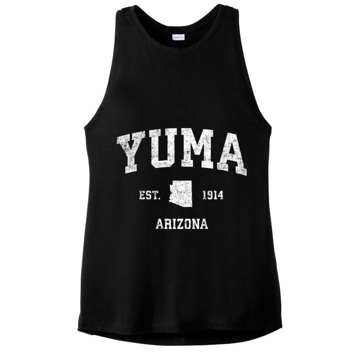 Yuma Arizona Az Vintage Sports Ladies PosiCharge Tri-Blend Wicking Tank